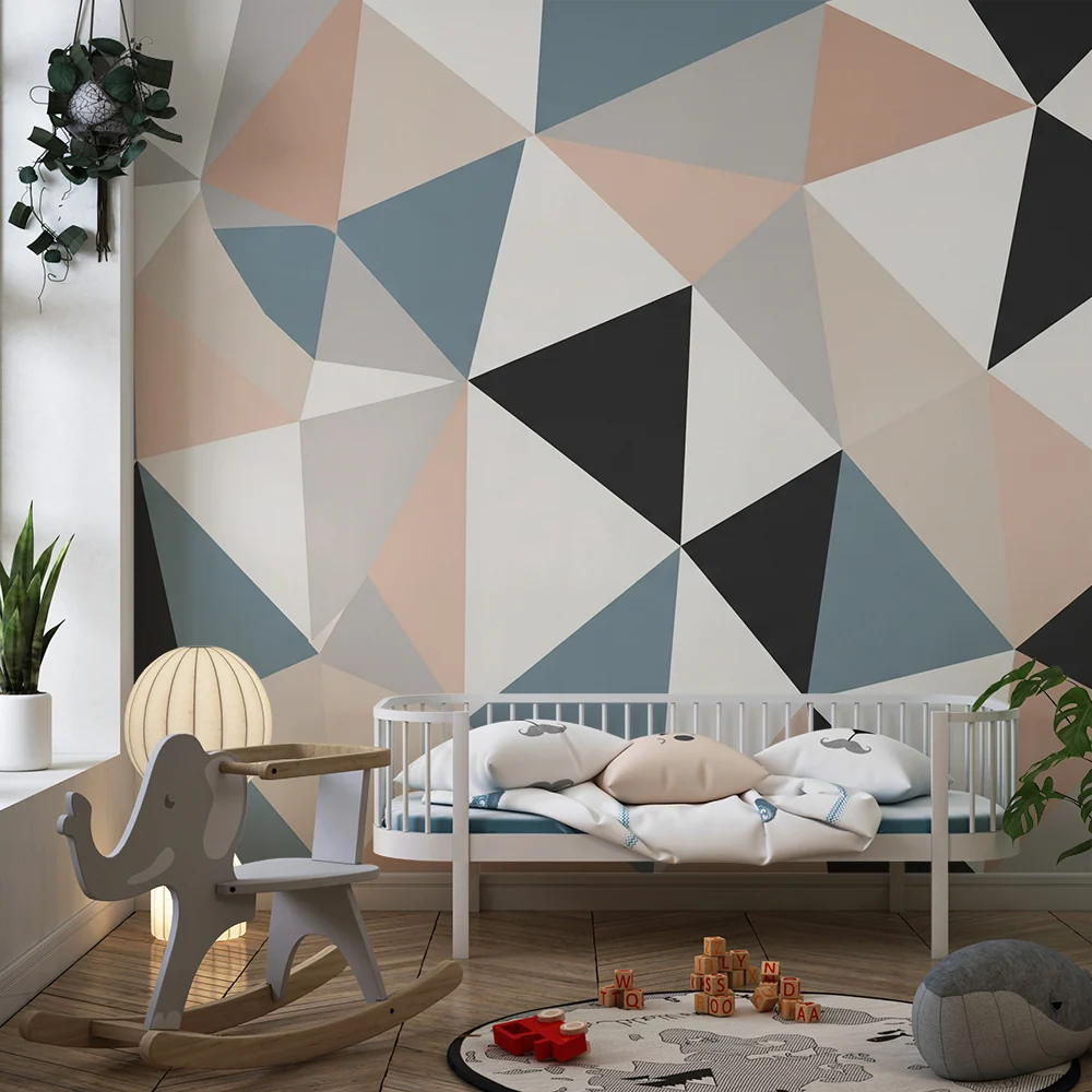 Lastenhuoneen tapetti | Modernit geometriset kuvioinnit