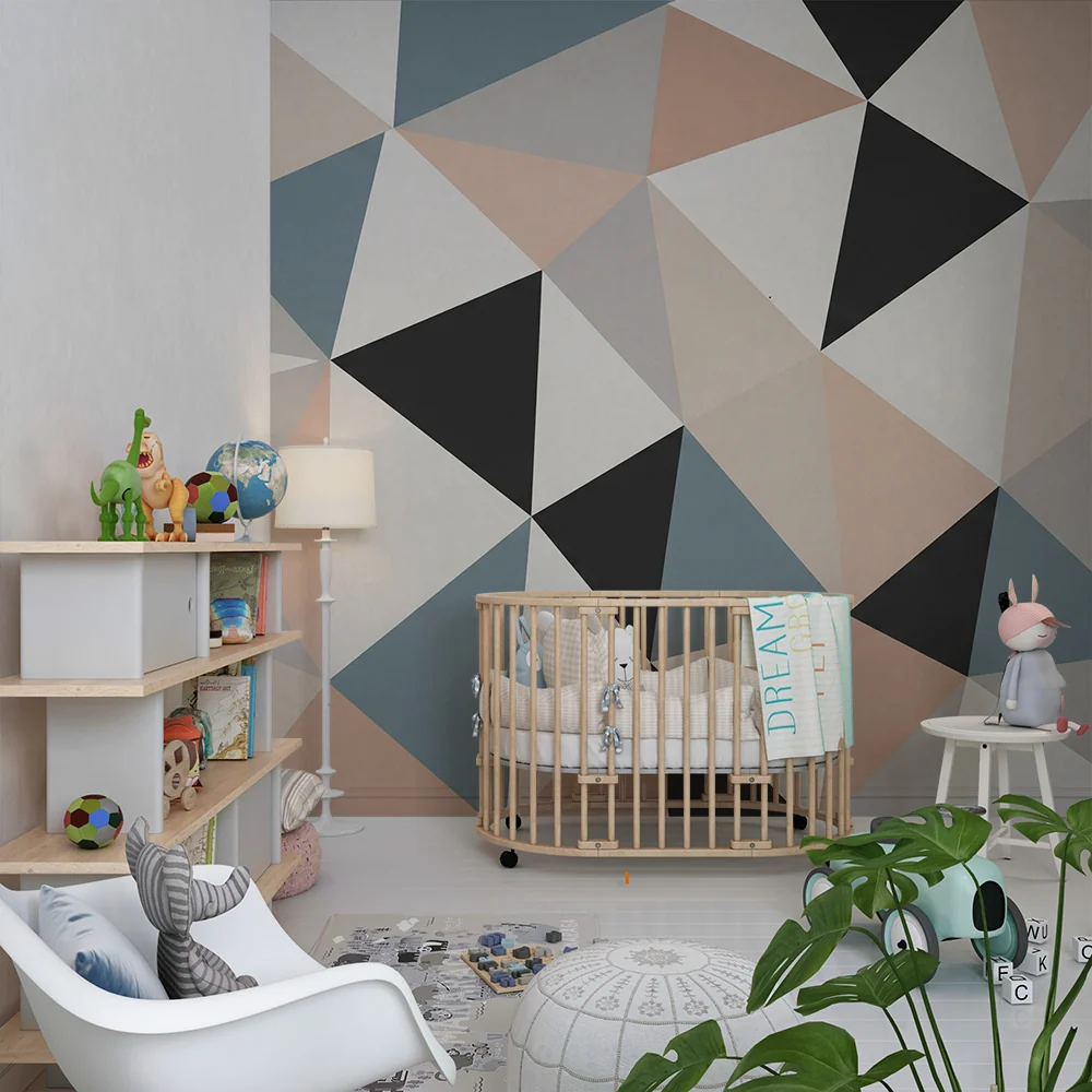 Lastenhuoneen tapetti | Modernit geometriset kuvioinnit