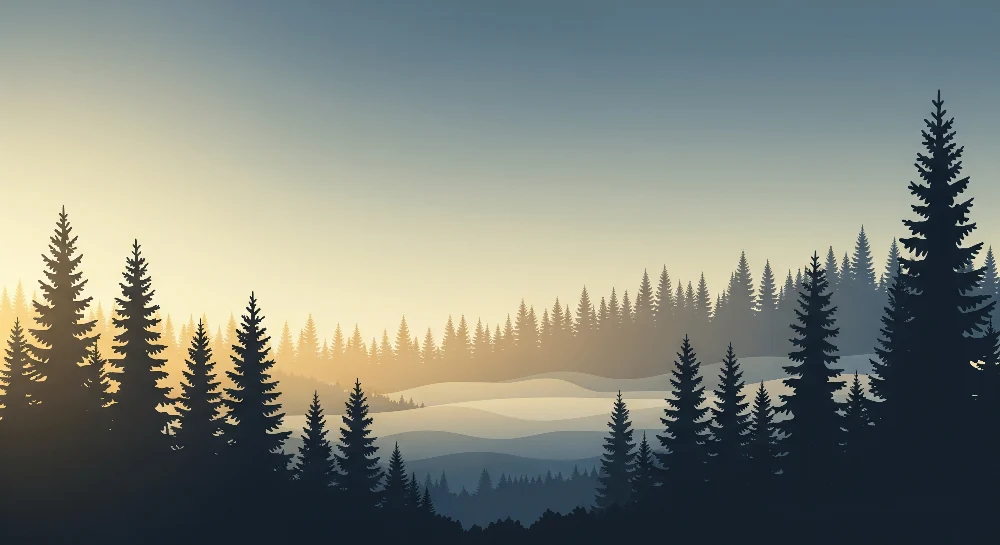 Lastenhuoneen tapetti | Mystinen metsä auringonnousun aikaan