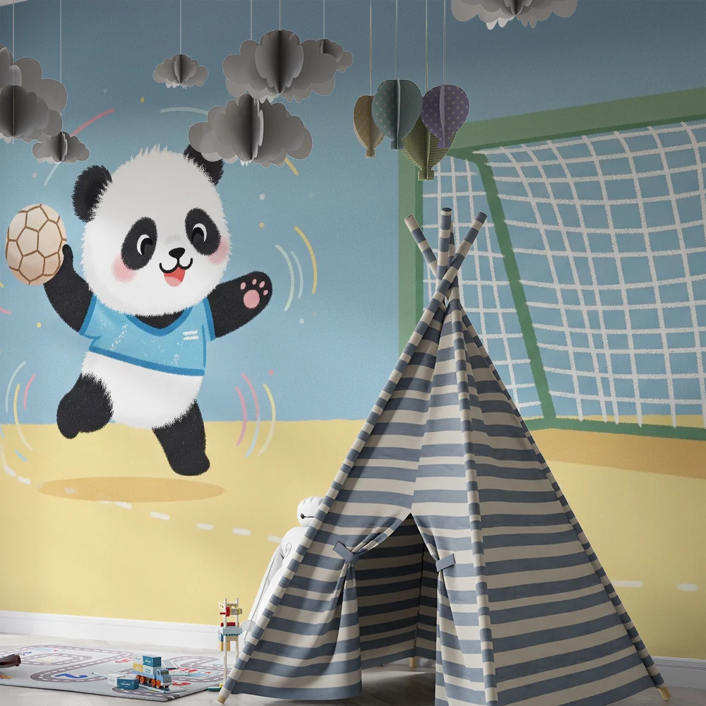 Lastenhuoneen tapetti | Panda jalkapalloilija