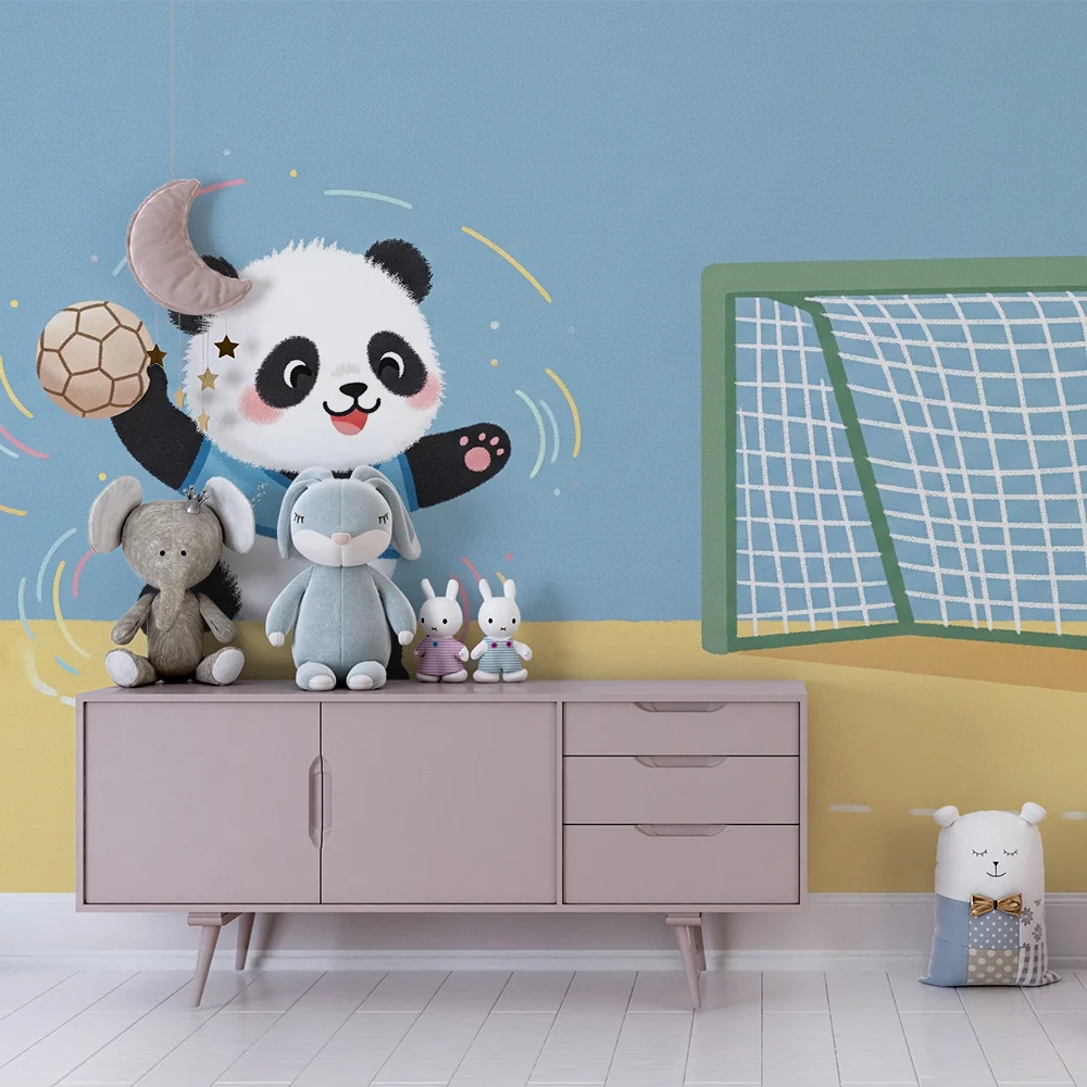 Lastenhuoneen tapetti | Panda jalkapalloilija