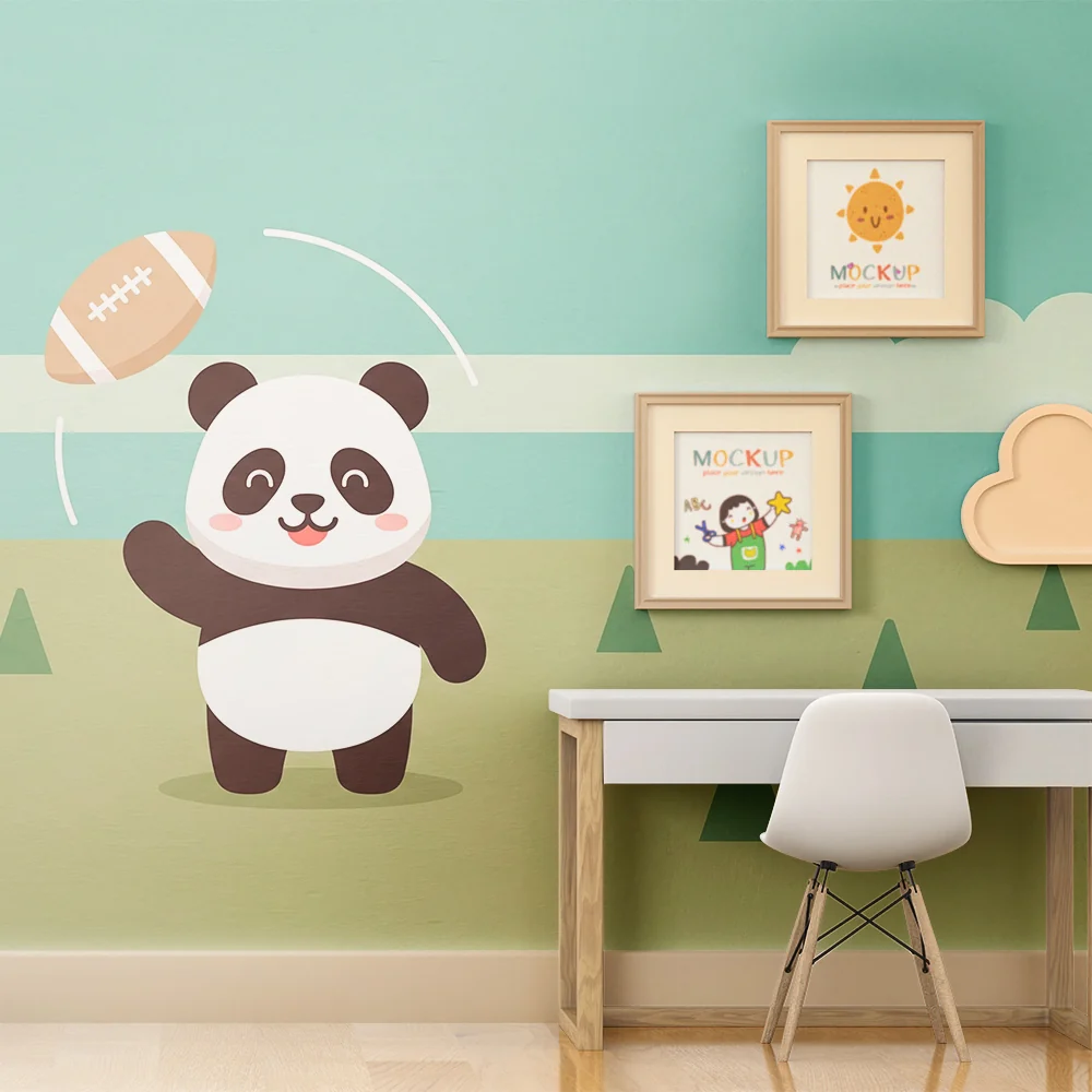 Lastenhuoneen tapetti | Panda jalkapalloilija