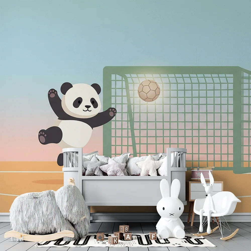 Lastenhuoneen tapetti | Panda jalkapalloilija toiminnassa