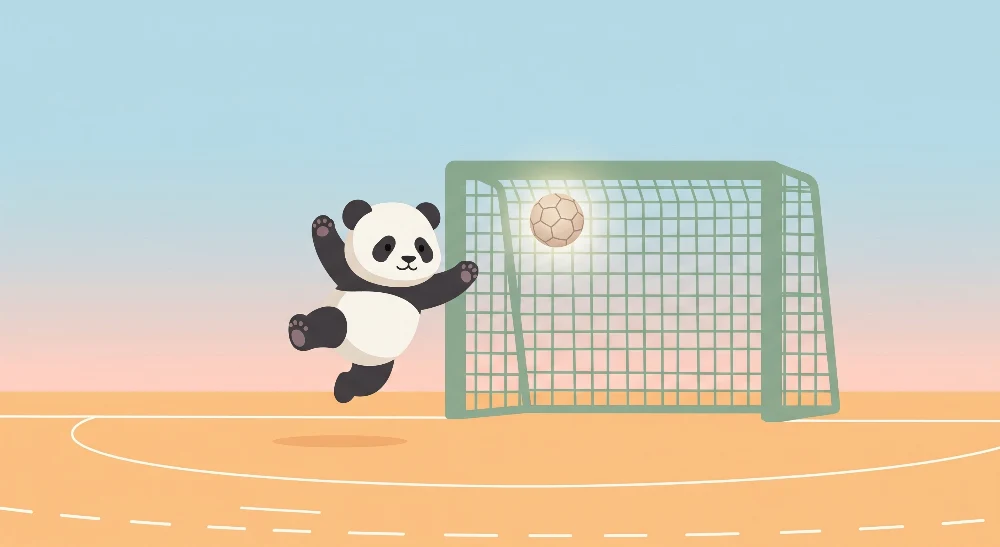 Lastenhuoneen tapetti | Panda jalkapalloilija toiminnassa