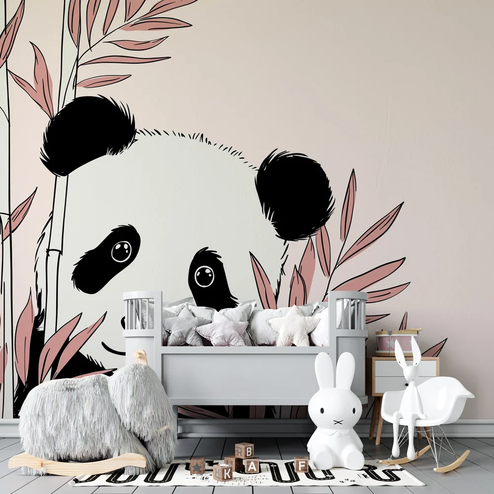 Lastenhuoneen tapetti | Söpö panda ja lempeä tunnelma