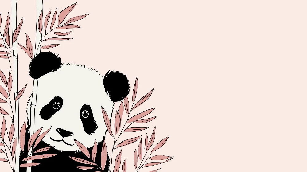 Lastenhuoneen tapetti | Söpö panda ja lempeä tunnelma