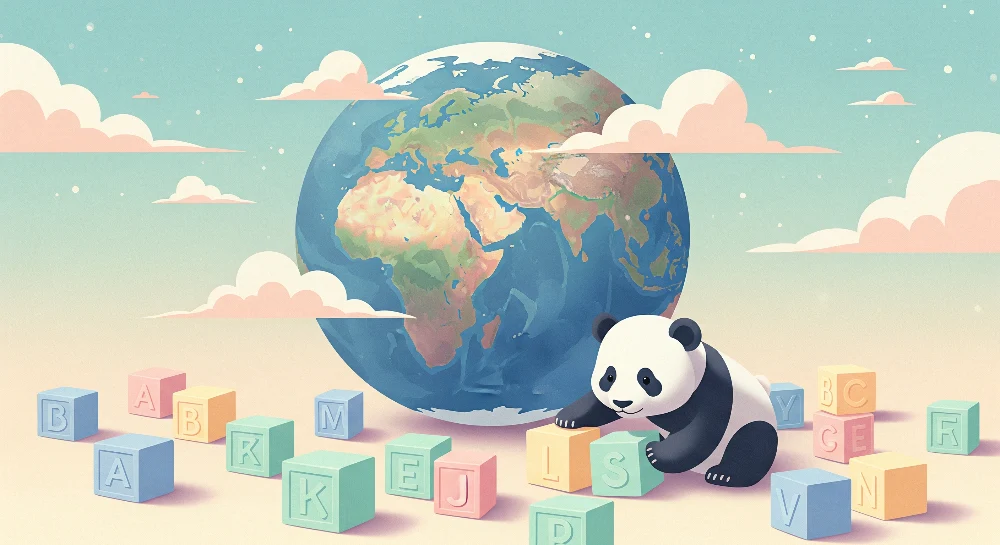 Lastenhuoneen tapetti | Panda pelaaja ja värikäs maapallo