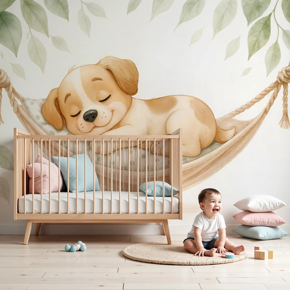 Lastenhuoneen tapetti pentu | Luonnollinen pehmeys