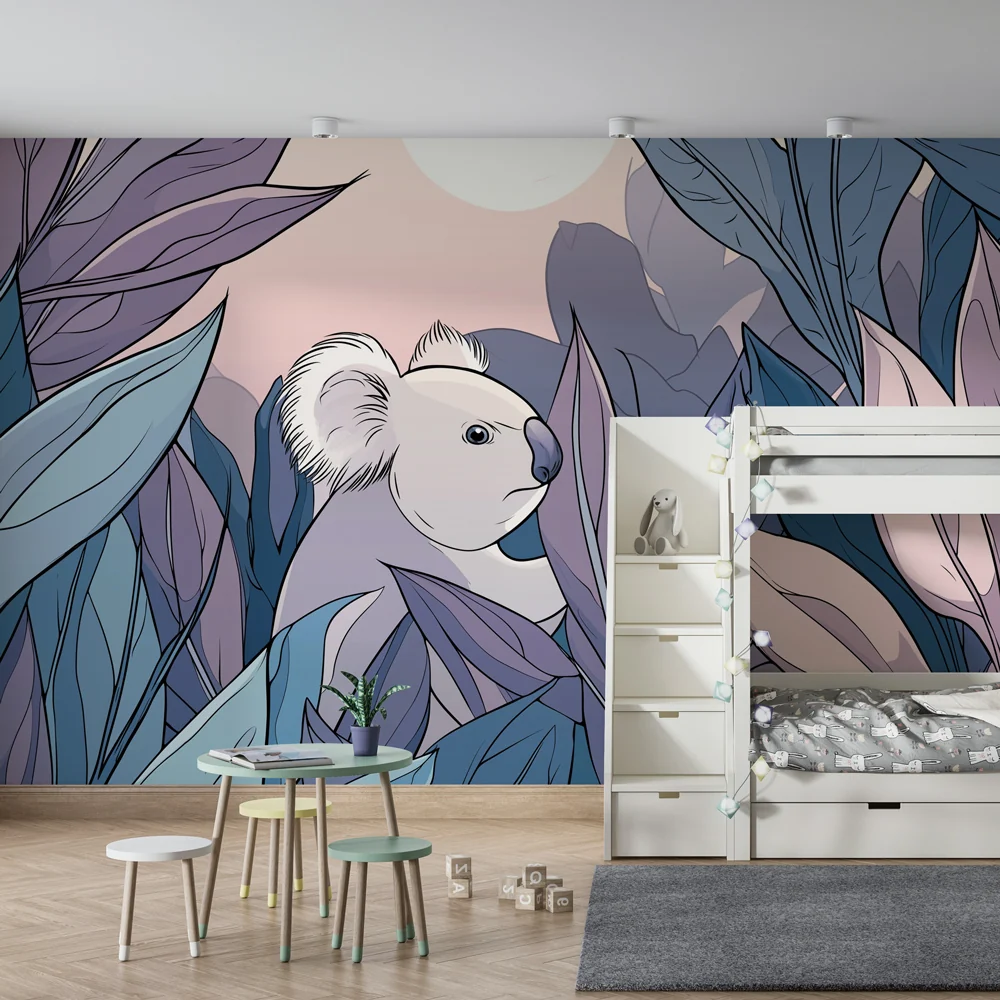 Lastenhuoneen tapetti | Rauhallinen koala keskellä kasvillisuutta