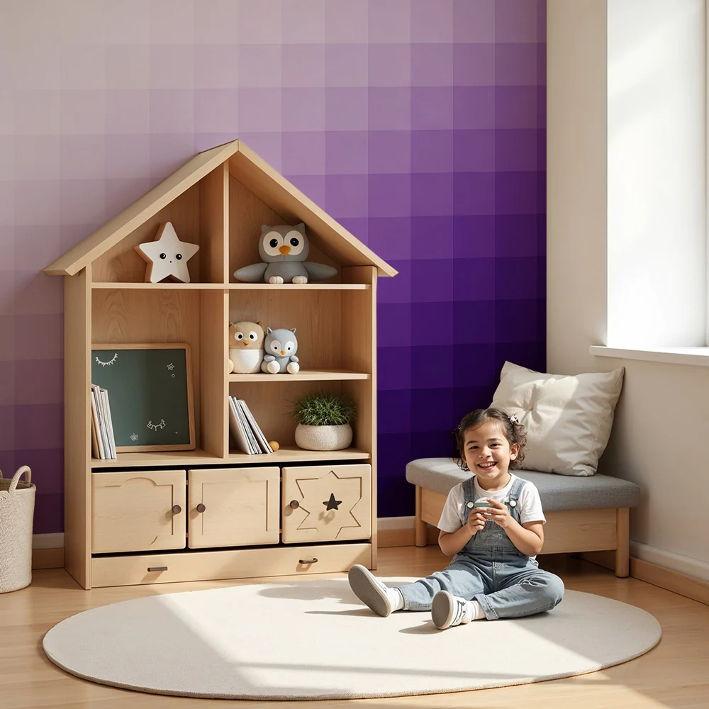 Lastenhuoneen tapetti | Rauhoittava violetti värisävy