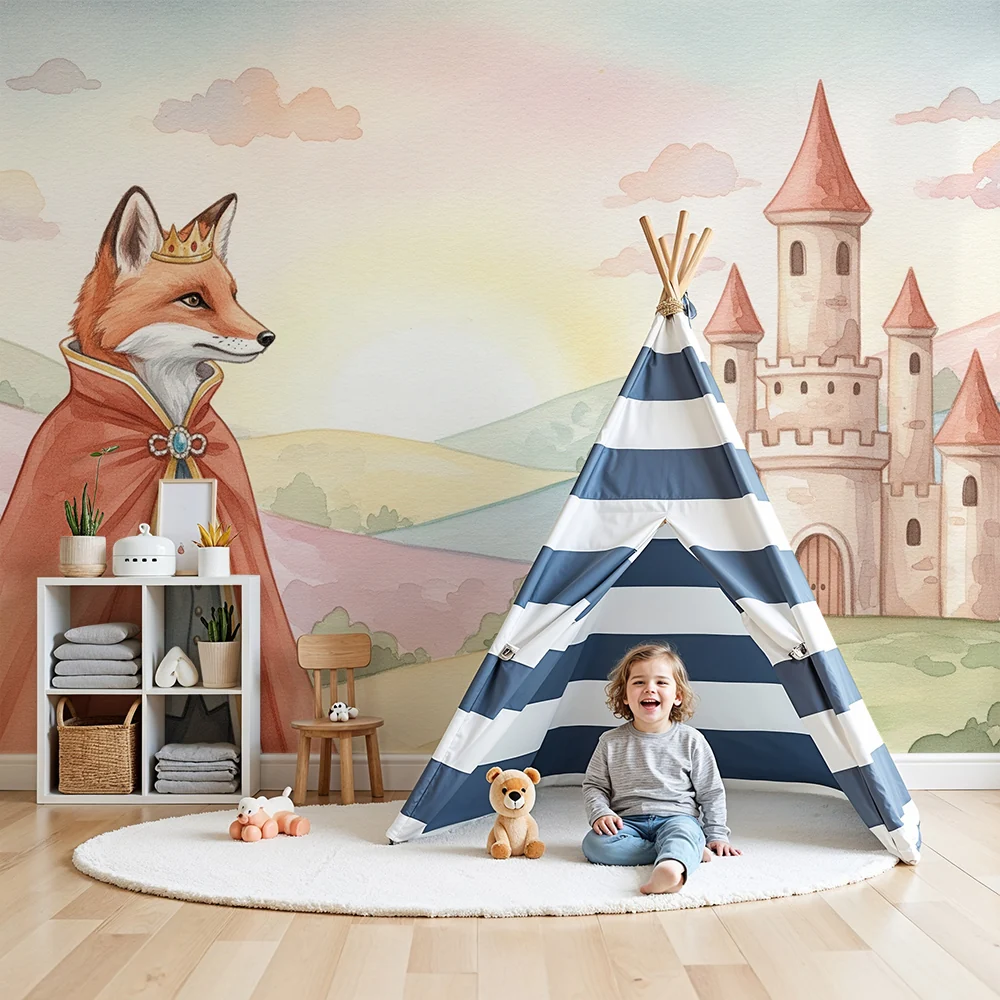 Lastenhuoneen tapetti | Royal Fox and Enchanted Castle