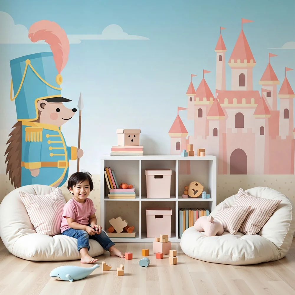 Lastenhuoneen tapetti | Royal Guard Hedgehog front fairy-tale castle