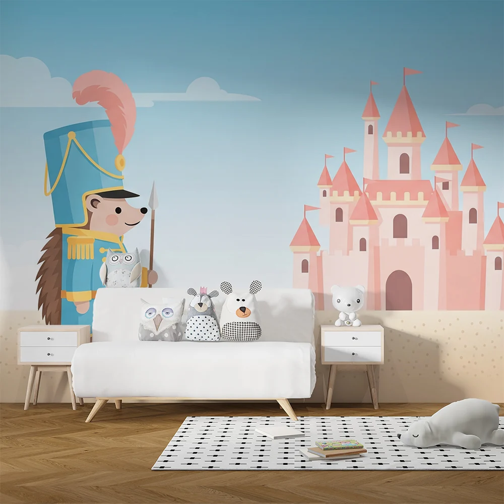 Lastenhuoneen tapetti | Royal Guard Hedgehog front fairy-tale castle