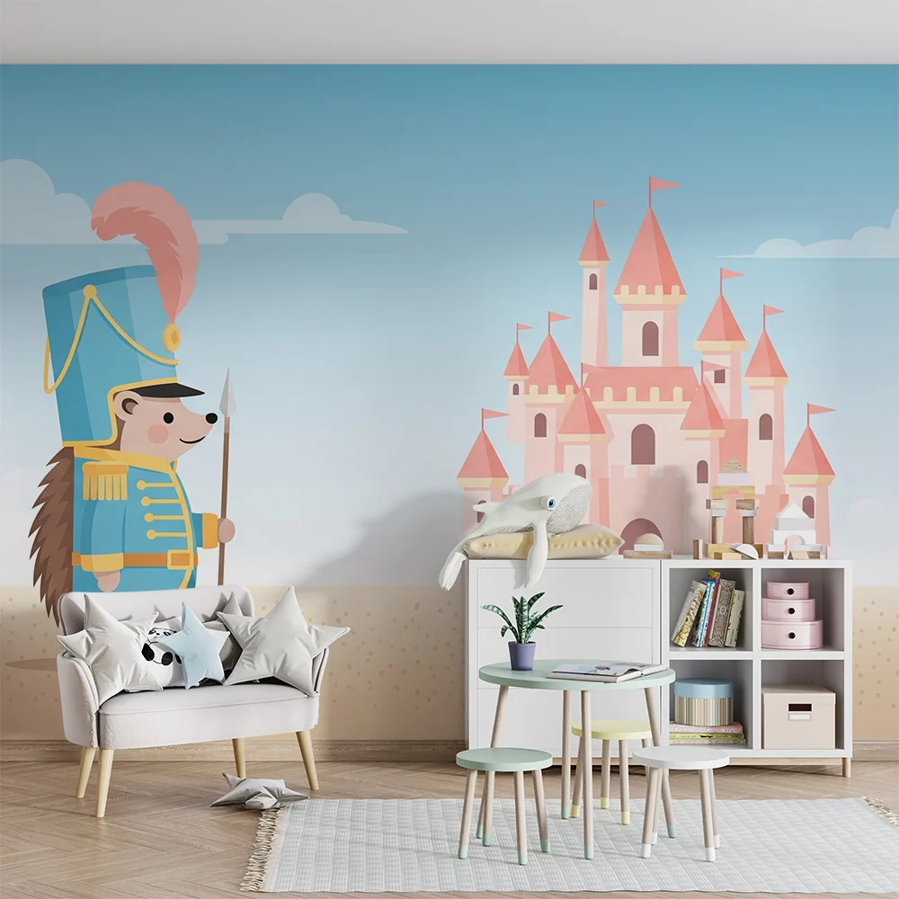 Lastenhuoneen tapetti | Royal Guard Hedgehog front fairy-tale castle