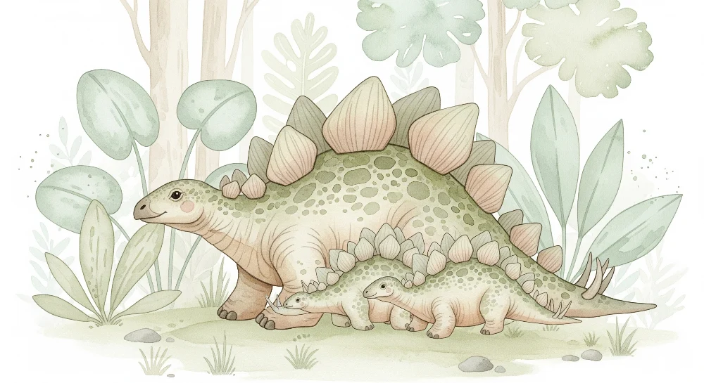 Lastenhuoneen tapetti | Söpöt dinosaurukset rauhoittavassa viidakossa