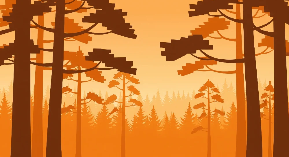 Lastenhuoneen tapetti | Syksyinen metsä oransseilla sävyillä