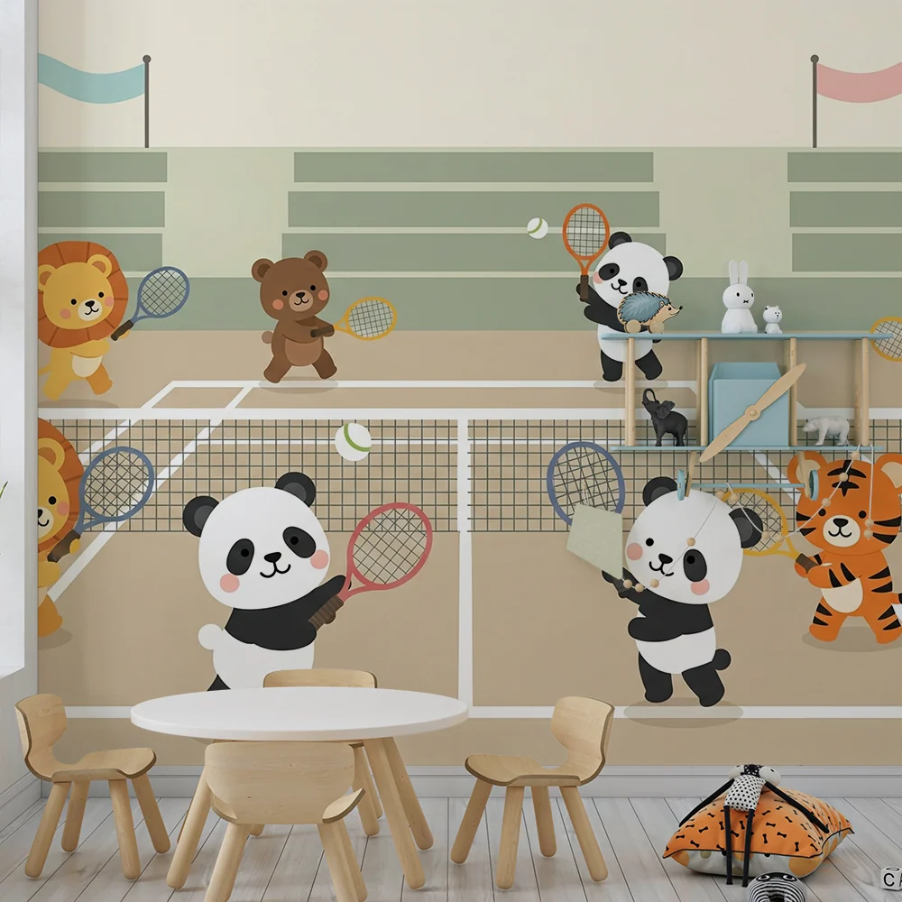 Lastenhuoneen tapetti | Tennis pelaavat eläimet