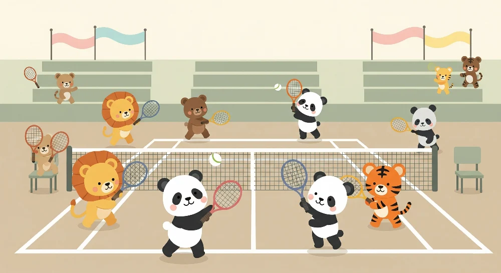Lastenhuoneen tapetti | Tennis pelaavat eläimet