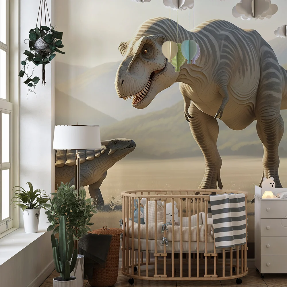 Lastenhuoneen tapetti | T-rex 3D