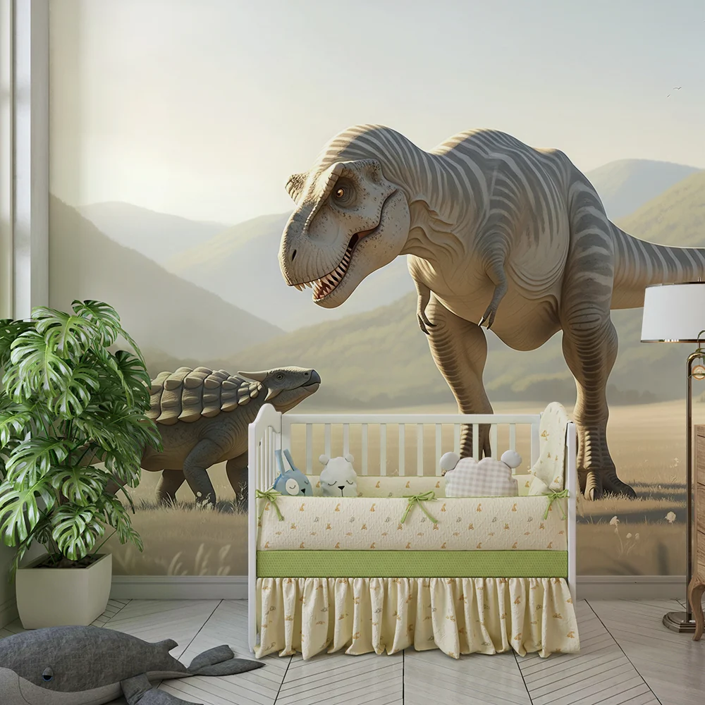 Lastenhuoneen tapetti | T-rex 3D