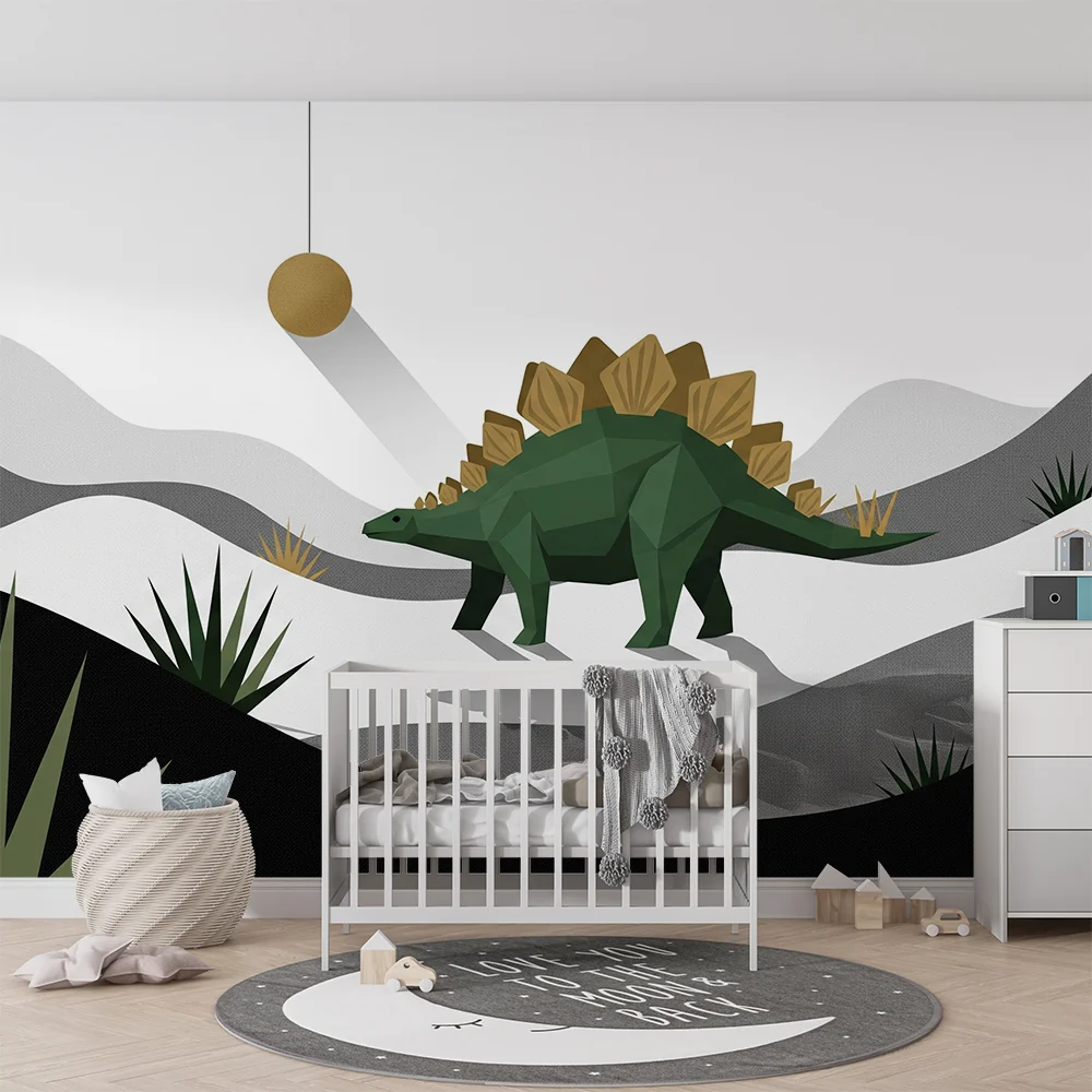 Lastenhuoneen tapetti | Tyylikäs dinosaurusten minimalistinen tausta