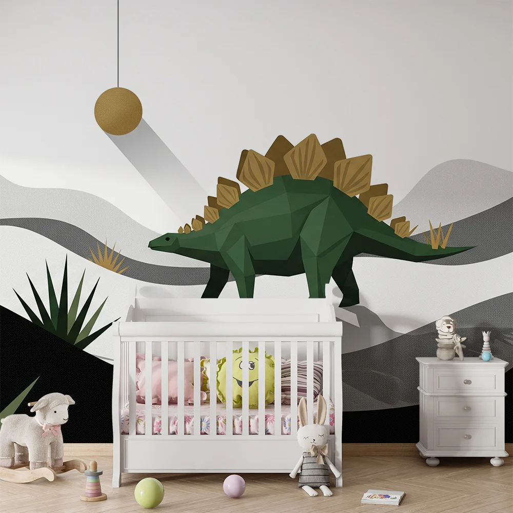 Lastenhuoneen tapetti | Tyylikäs dinosaurusten minimalistinen tausta