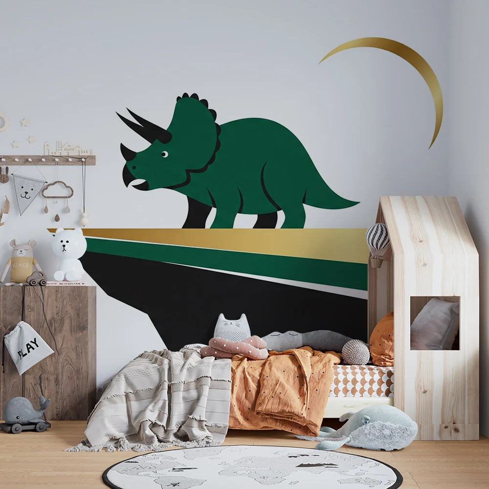 Lastenhuoneen tapetti | Tyylikäs triceratops modernilla taustalla
