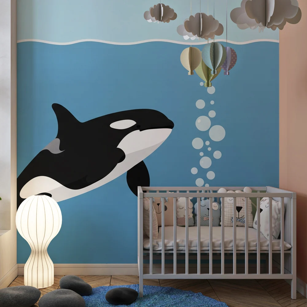 Lastenhuoneen tapetti | Valaat ja merikilpikonnat veden alla