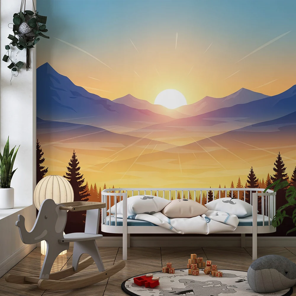 Lastenhuoneen tapetti | Vuoristomaisema auringonnousun aikaan