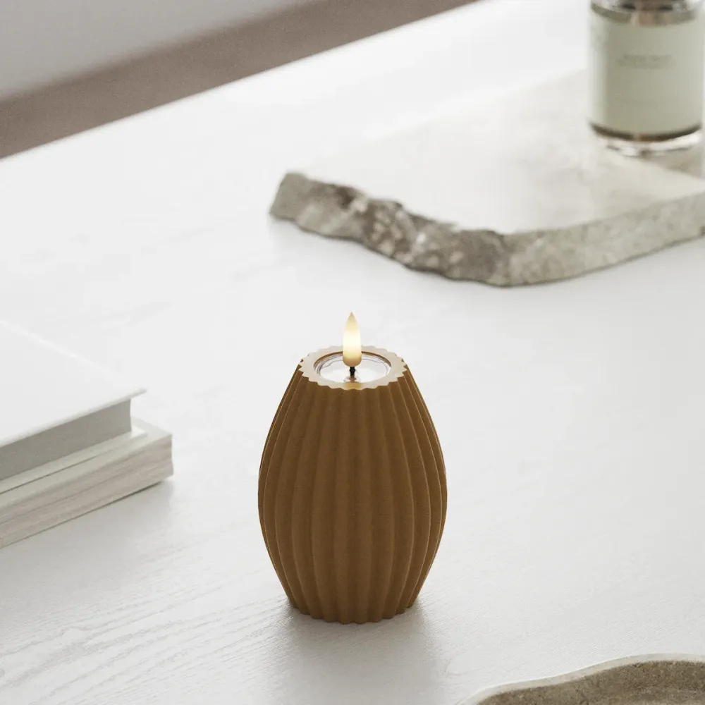 LED uritettu kynttilä D 7,5 x H 10 cm Curry