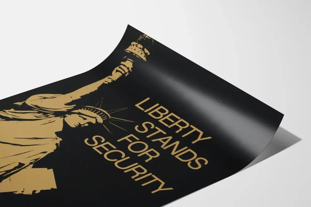 Liberty juliste tarkoittaa turvallisuutta - Tärkeä seinäkoriste