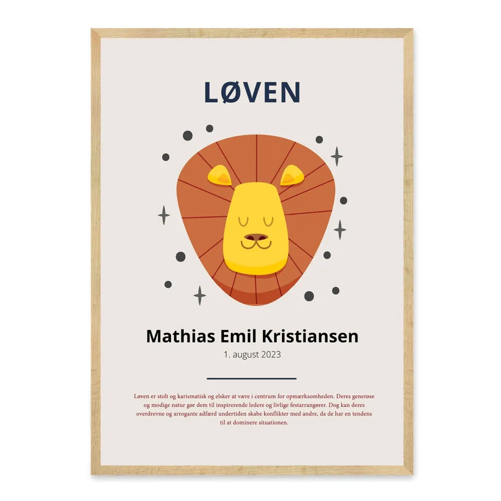 Løven Stjernetegn Plakat