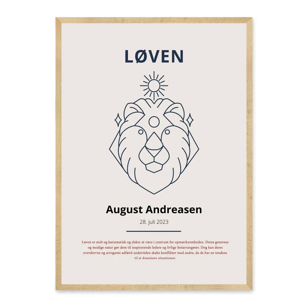 Løven Stjernetegn Plakat