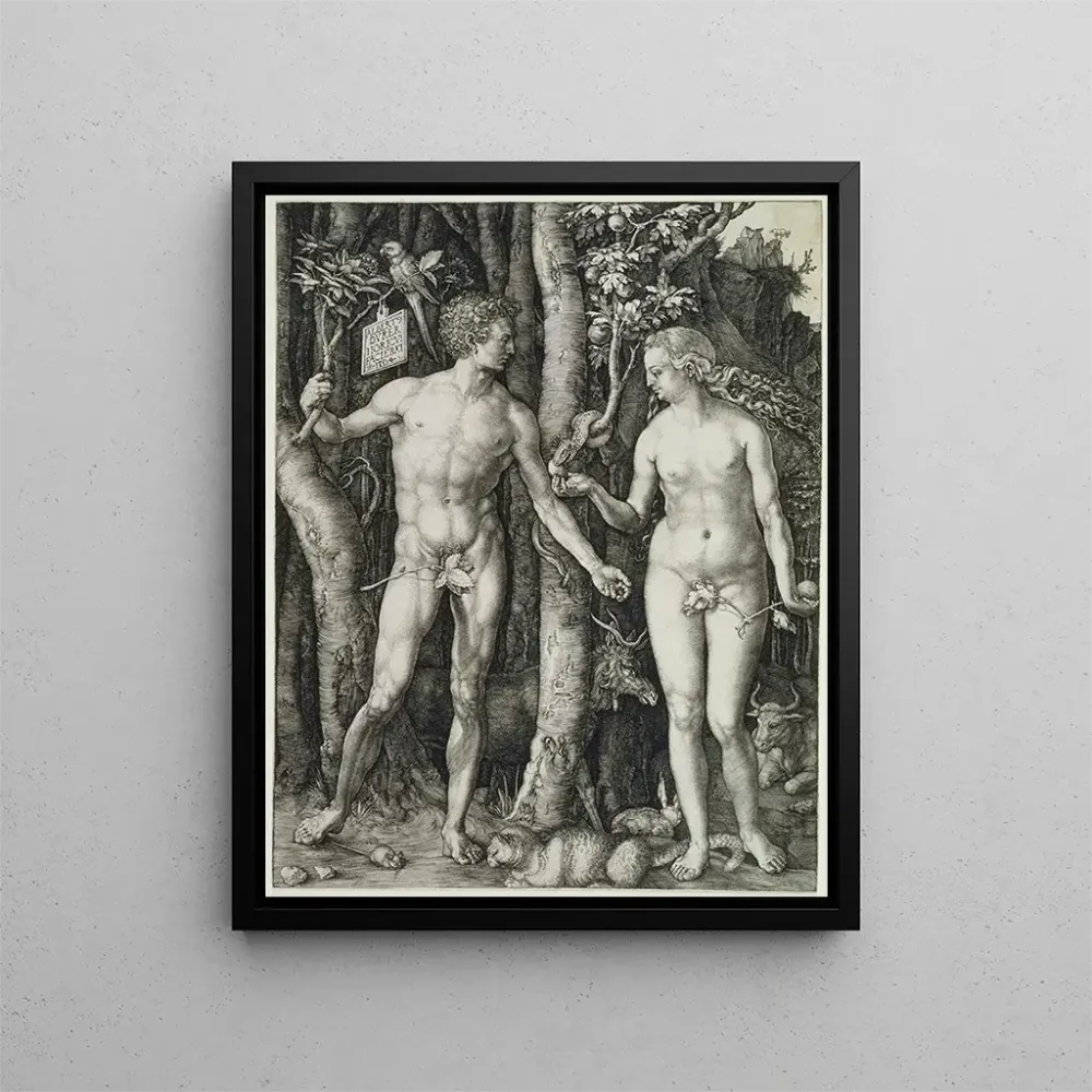 Maalaus Adam ja Ève Ihmisen lankeemus - Albrecht Dürer | Taidetuloste