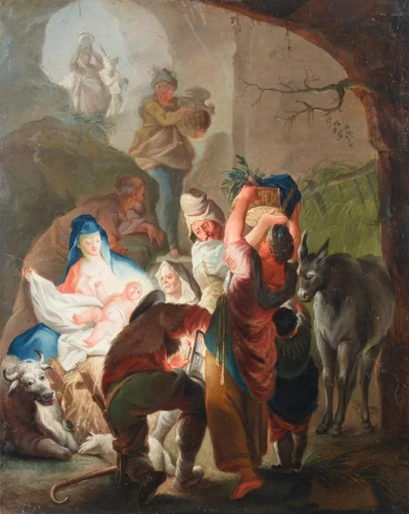 Maalaus Adoration des bergers - Après Johanna Evangelista Holzer | Taidetuloste