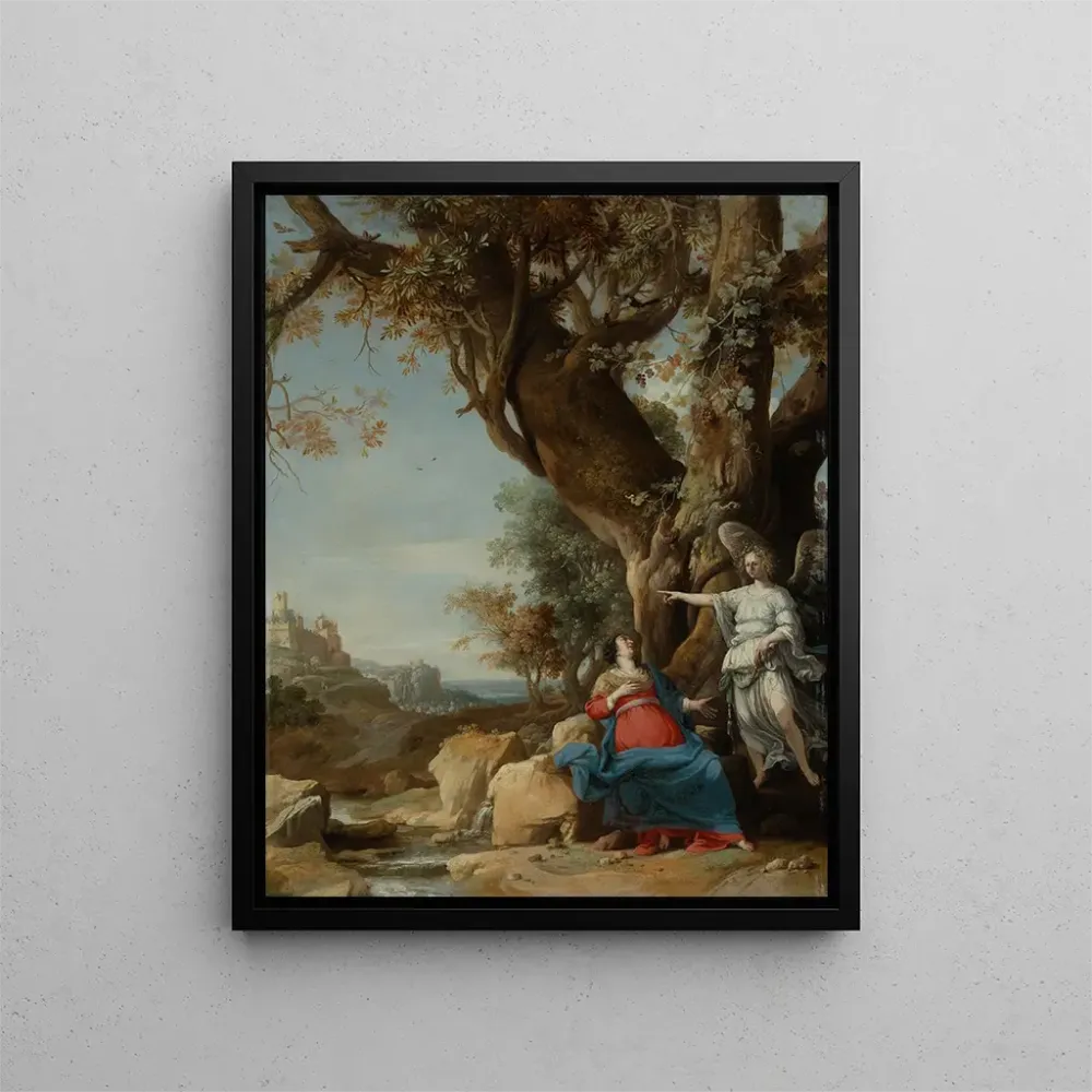 Maalaus Agar et l'ange - Bartholomeus Breenbergh | Taidetuloste