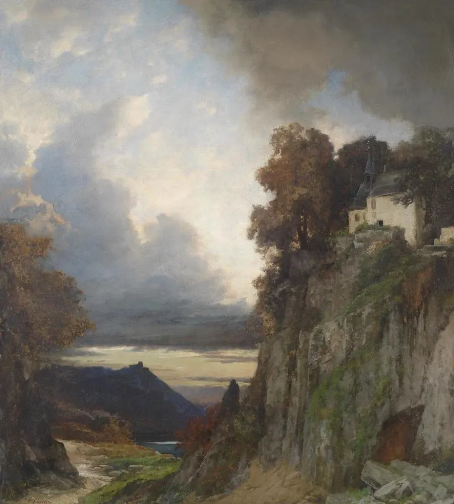 Maalaus Ambiance nocturne sur le Rhin - Albert Flamm | Taidetuloste
