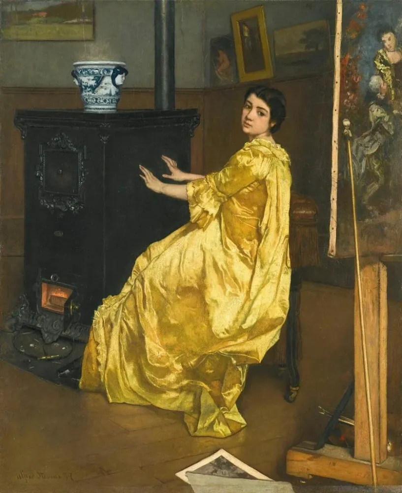Maalaus Ateljeessä mallin lepo - Alfred Stevens | Taidetuloste