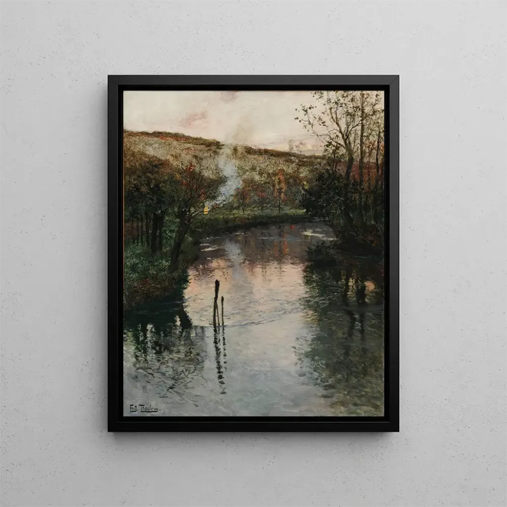 Maalaus Auringonlasku Arques'n yli Piquignyssä - Frits Thaulow | Taidetuloste