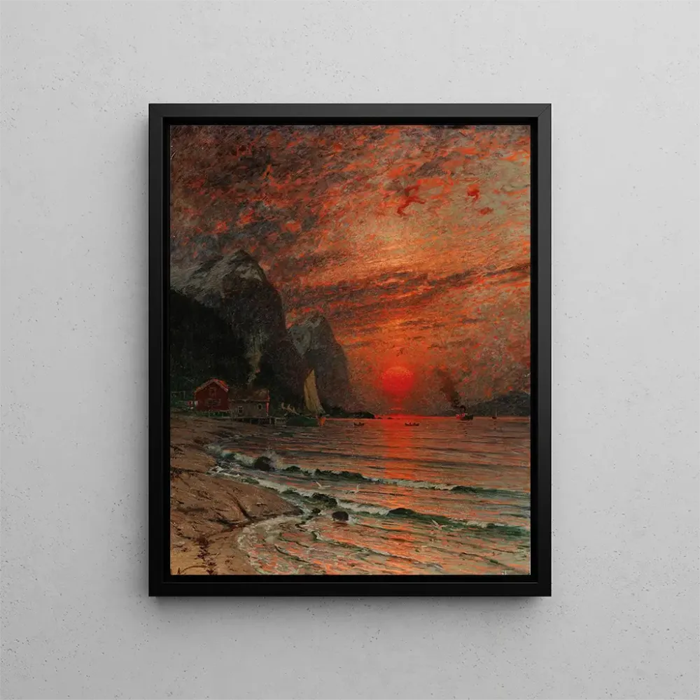 Maalaus Auringonlasku vuonolla - Adelsteen Normann | Taidetuloste