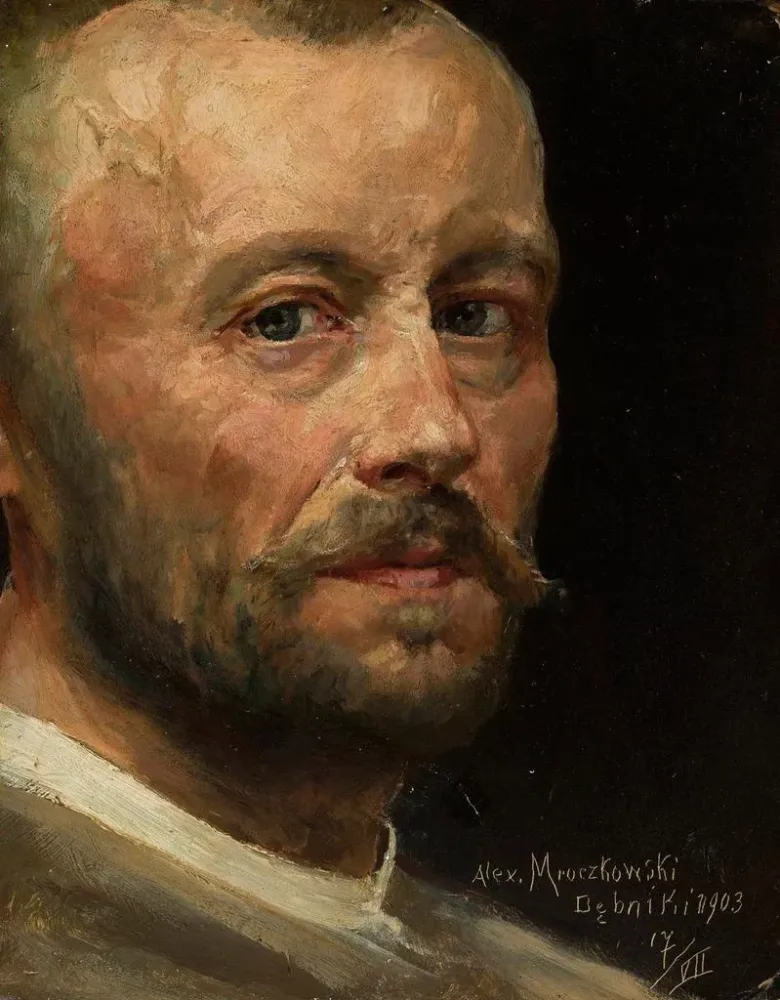 Maalaus Autoportrait - Aleksander Mroczkowski | Taidetuloste