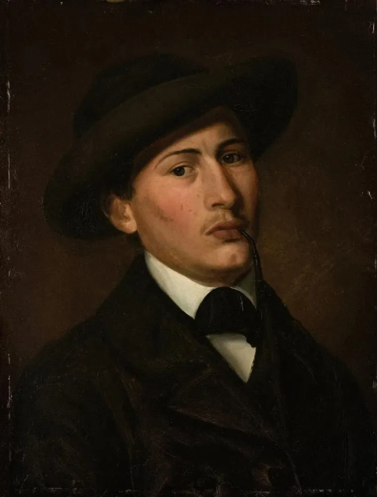 Maalaus Autoportrait - Amaldus Nielsen | Taidetuloste