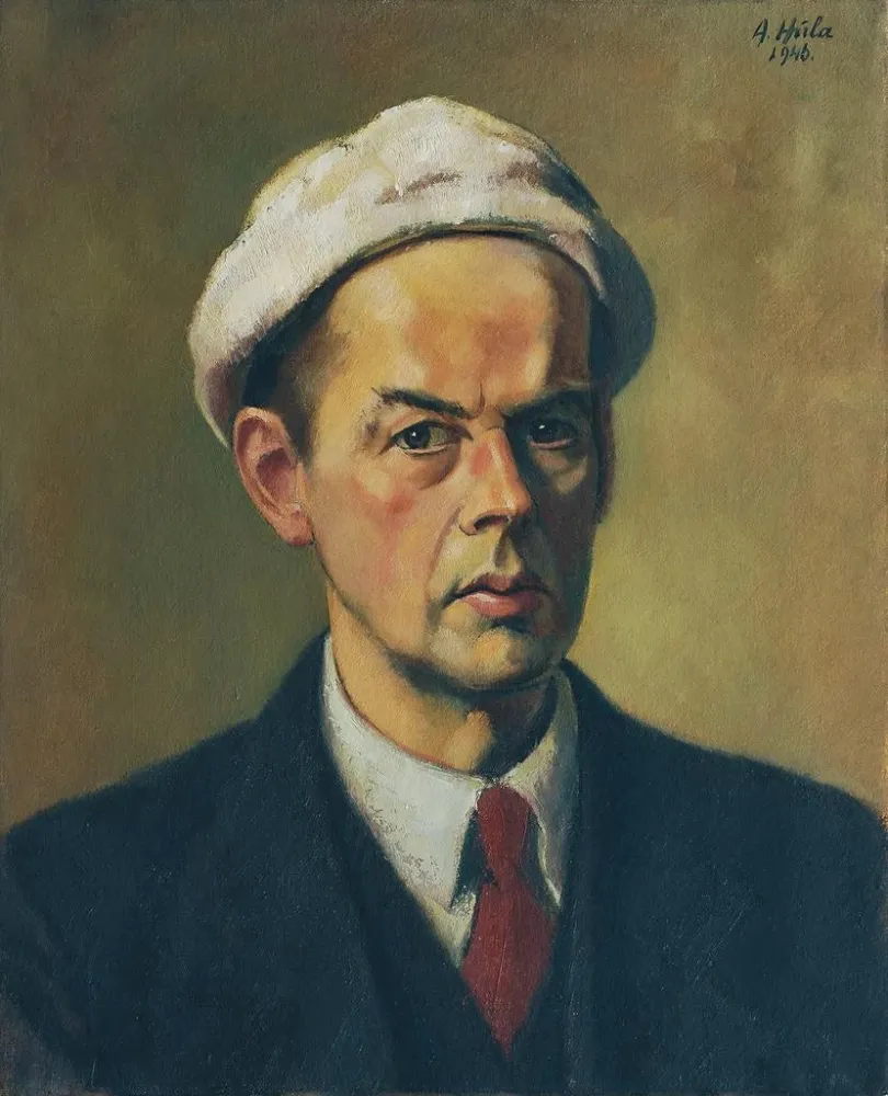 Maalaus Autoportrait à la casquette blanche - Anton Hula | Taidetuloste