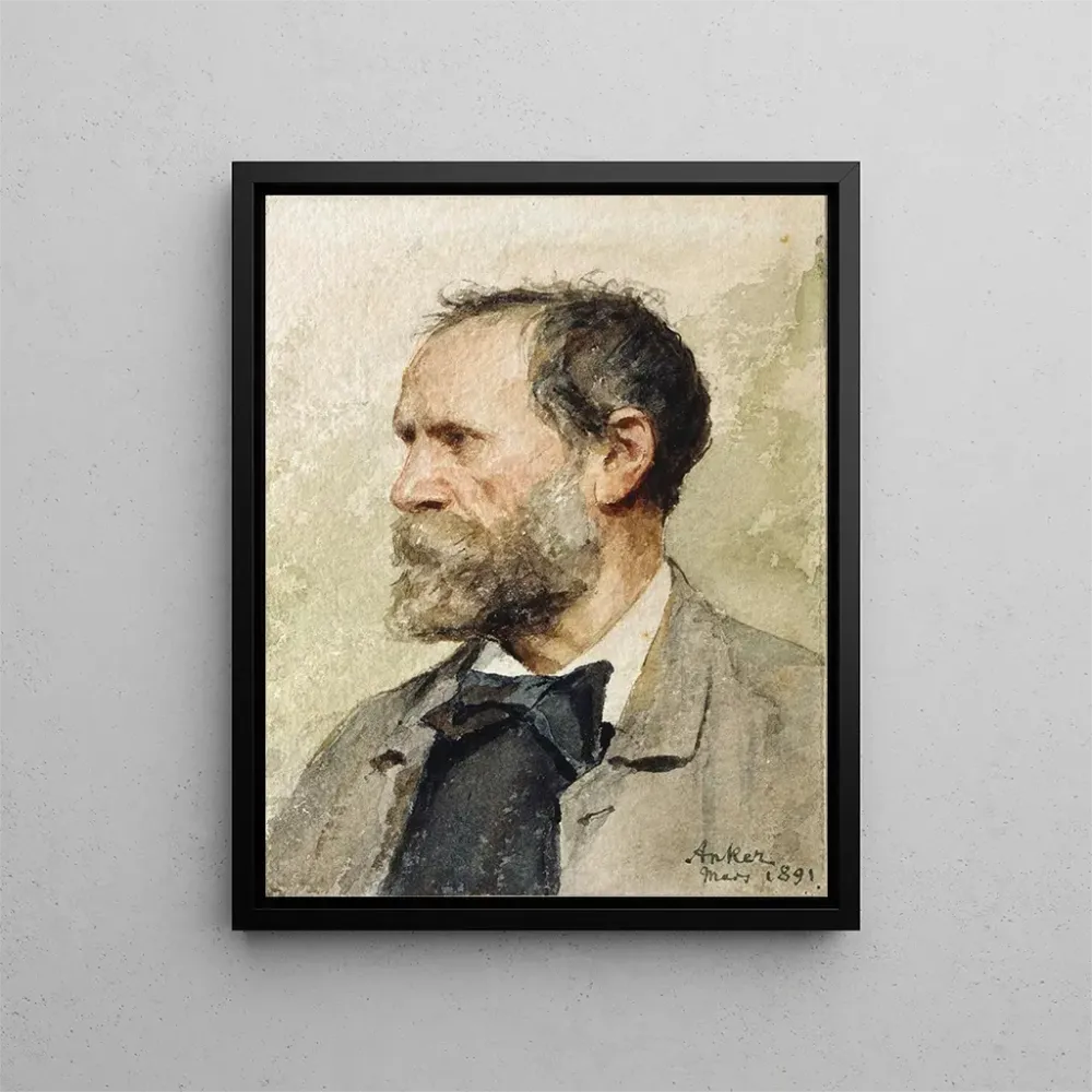 Maalaus Autoportrait de profil à gauche - Albert Anker | Taidetuloste