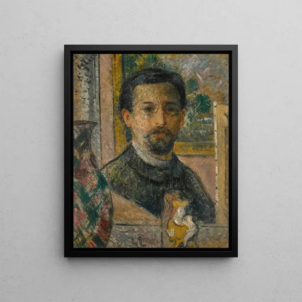 Maalaus Autoportrait à la statuette - Gustave Loiseau | Taidetuloste