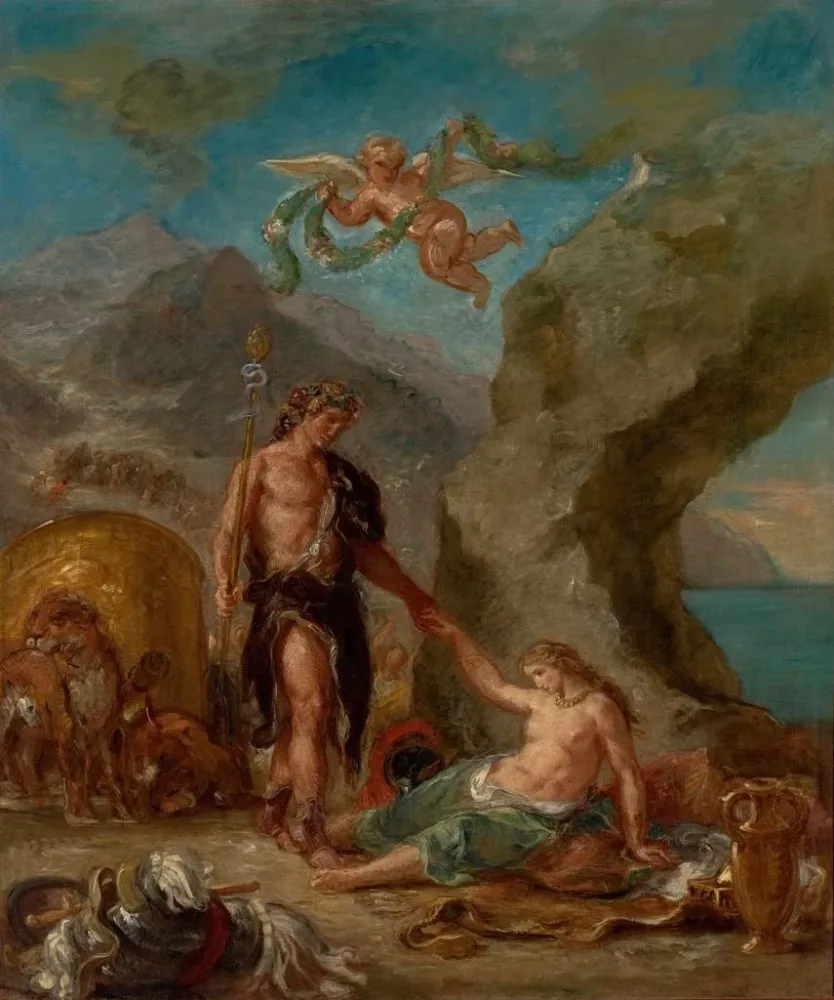 Maalaus Le Bacchus et Ariane d’automne - Eugène Delacroix | Taidetuloste