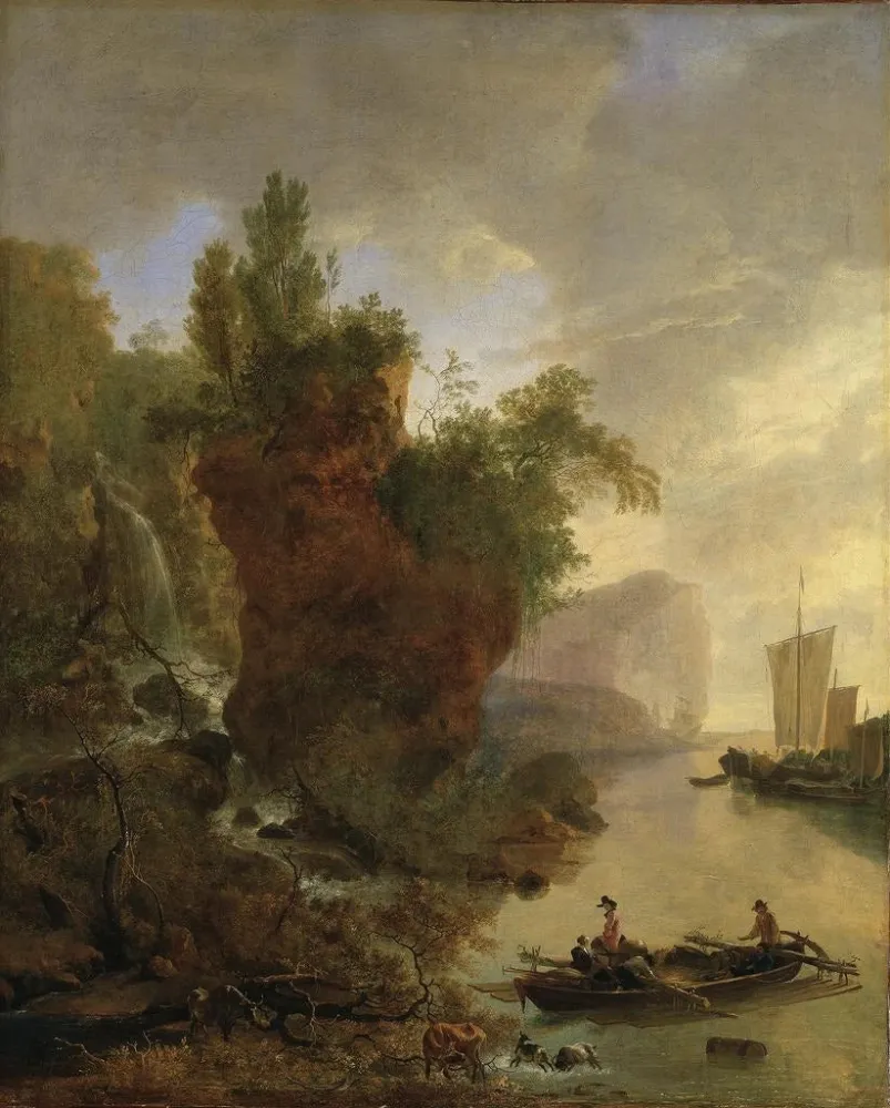Maalaus Baie avec une côte rocheuse - Adam Pynacker | Taidetuloste