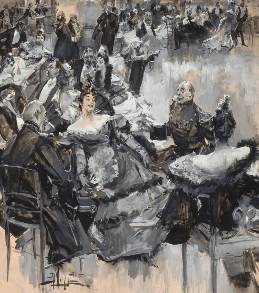 Maalaus Bal de l'ambassade de Vienne - Albert Beck Wenzell | Taidetuloste