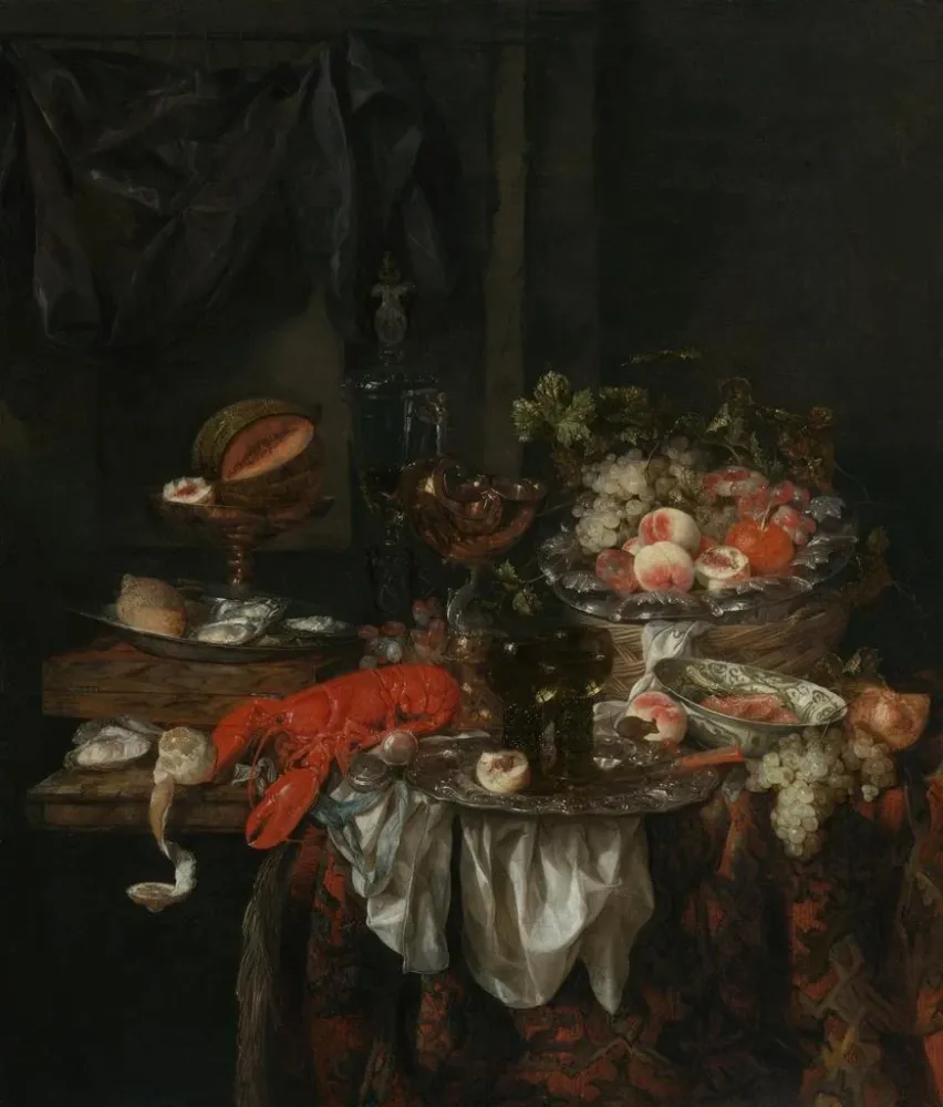 Maalaus Banquet still life - Abraham van Beyeren | Taidetuloste