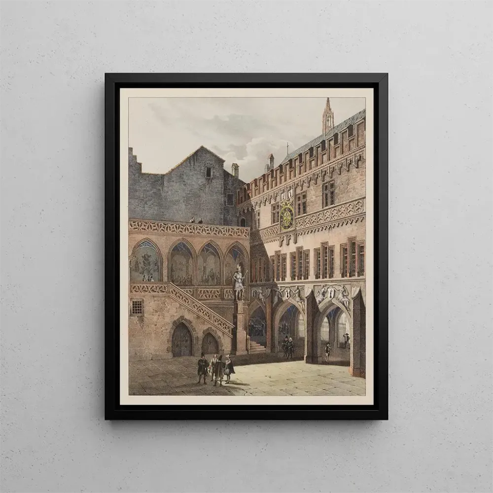 Maalaus Basel kaupungintalon pihasta - Constantin Guise | Taidetuloste